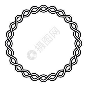 圆形框架编织电缆波浪相交线在小插图图案装饰装饰品图片