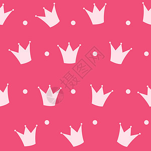 公主皇冠无缝图案背景矢量图绘画贵族礼物乐趣魔法香水墙纸衣服购物青蛙背景图片