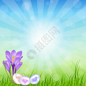 复活节彩蛋卡与彩蛋 它制作图案矢量图信封礼物农场正方形插图装饰品绘画卡片野兔宗教图片