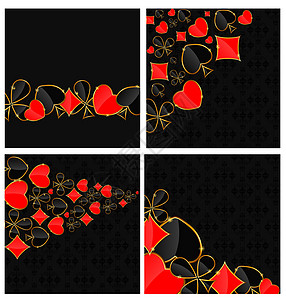 与卡适合设计的抽象背景 矢量图钻石红色闲暇运气游戏艺术活动黑色风险特质图片