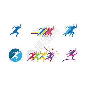 运行人剪影它制作图案女士乐趣海报速度跑步短跑竞赛运动男人插图图片