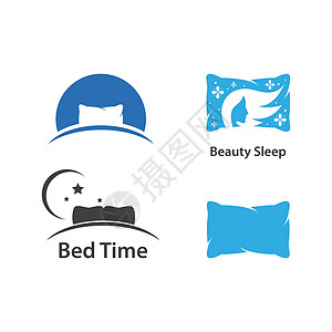 床和枕头商业房间纺织品插图旅行失眠奢华旅馆睡觉时间图片