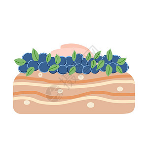 一块蓝莓海绵蛋糕图片