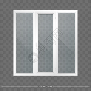 带透明玻璃的白色金属塑料窗 写实风格的现代窗口 向量建筑学办公室技术空白窗户房间房子控制板建筑框架图片