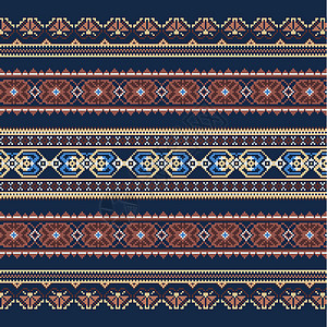 蓝色和棕色的民族装饰背景插图唱歌打印抛光国家刺绣横幅织物边界艺术图片