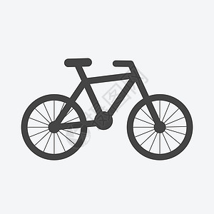 白色背景上的自行车剪影图标 平面样式的自行车矢量插图 设计网站的图标活动车辆运动黑色踏板闲暇环境旅行交通运输图片