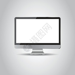 桌面计算机平面图标 它制作图案的现实矢量金属互联网技术插图玻璃空白网络展示边界电气图片