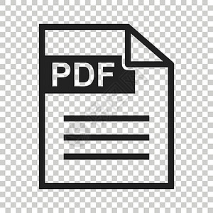 PDF 下载矢量图标 商业营销互联网概念的简单平面象形图 孤立背景上的矢量图解依恋报纸文档圆圈档案格式打印插图按钮正方形图片