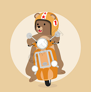 大熊骑摩托车图片