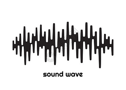 黑色声波 孤立的设计符号 脉冲音乐播放器 独立的音频标志 矢量均衡器元素图片