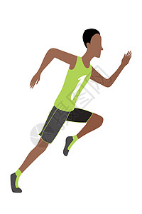 矢量在平面设计风格中奔跑的人 运动 跑步 主动健身锻炼男生耐力卡通片竞赛赛跑者训练短跑身体运动员图片