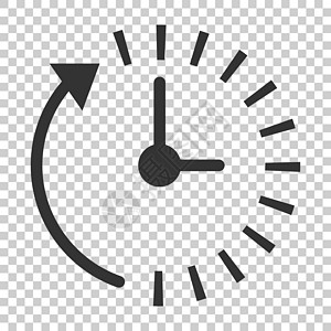 平面样式的时钟倒计时图标 孤立背景上的时间计时器矢量图解 时钟经营理念圆圈圆形数字商业按钮手表顺时针间隔绘画速度图片