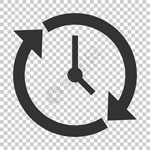 平面样式的时钟倒计时图标 孤立背景上的时间计时器矢量图解 时钟经营理念滴答倒数圆圈拨号数字黑色圆形指针速度小时背景图片