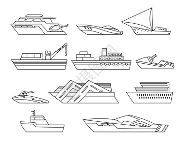 船舶在海运船海洋运输 vecto图片
