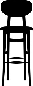 黑色酒吧凳矢量图 酒吧椅 高脚椅 室内设计 矢量平面它制作图案图片
