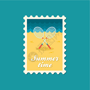 羽毛球拉克特平板邮票运动玩家法庭行动海滩邮政比赛竞赛乐趣邮资图片
