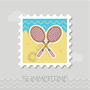 羽毛球拉克特平板邮票行动玩家运动邮政竞赛邮资比赛海滩活动游戏图片