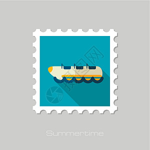 黄香蕉船 骑章 夏天 度假假期娱乐邮戳邮政邮票海滩闲暇插图海洋乐趣图片