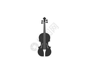 音乐 弦 小提琴图标 矢量插图 平板设计木头细绳黑色玩家艺术旋律古董乐器娱乐白色图片