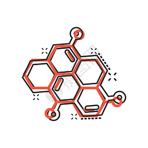 漫画风格中的科学图标 Dna 细胞卡通矢量插图 以白色孤立背景显示 分子进化飞溅效果商业概念活力建造生物原子技术粒子生物学组织药图片