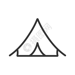 旅游帆布帐篷大纲 ui web 图标 用于在白色背景上隔离的 web 移动和用户界面设计的帆布帐篷矢量图标假期插图房子娱乐冒险闲图片