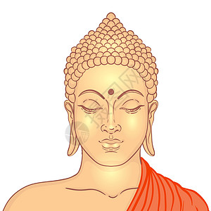坐着的佛像 插图太阳橙子信仰冥想金子精神温泉咒语雕塑唐卡图片
