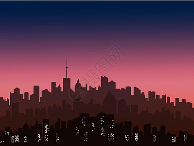 现代城市的装饰性横向清晨风景地标天际建筑房子艺术景观摩天大楼商业日落建筑学图片