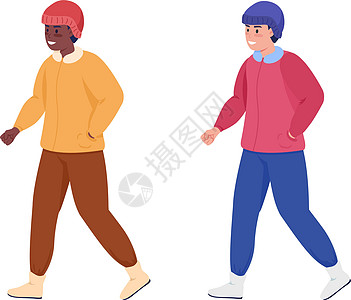 穿大衣的男子享有半平面彩色步行式图片