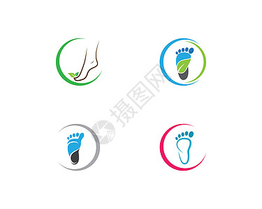 脚治疗师标识矢量身体沙龙修脚美容疗法白色温泉赤脚治疗病学图片