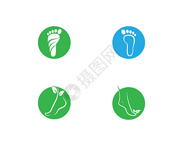 脚治疗师标识矢量温泉身体修脚女性赤脚美容发芽白色按摩病学图片
