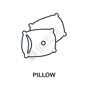 枕头图标 来自家庭休息系列的线条元素 用于网页设计 信息图表等的线性枕头图标标志图片
