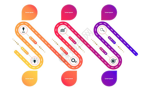 使用标记点图形的路线图时间表元素 认为搜索工具目标图标 矢量说明 eps10设计图片