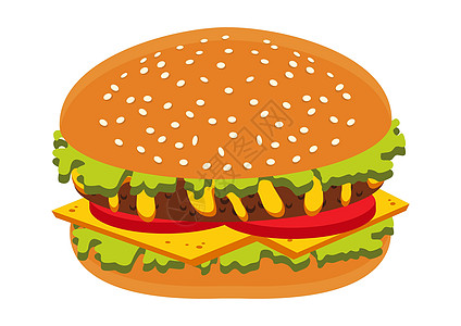 汉堡汉堡加红番茄和沙拉 快餐奶酪汉堡图片
