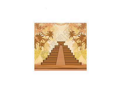 墨西哥奇琴伊察玛雅金字塔垃圾抽象卡假期废墟棕榈旅行纪念碑文化历史地下室楼梯记忆图片