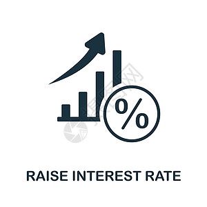 提高利率图标 用于模板 网页设计和信息图形的单色简单提高利率图标图片
