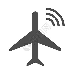 孤立在白色背景上的智能平面矢量图标 带有用于网络 移动应用程序和 ui 设计的电波图标的智能飞机 物联网股票矢量图 物联网技术概图片