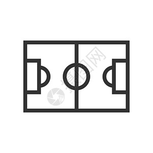 足球场大纲 ui web 图标 用于 web 移动和用户界面设计的足球场矢量图标在白色背景下隔离图片