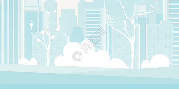 蓝色的城市 海报或横幅有您字符的空间 卡通风格 矢量插图图片