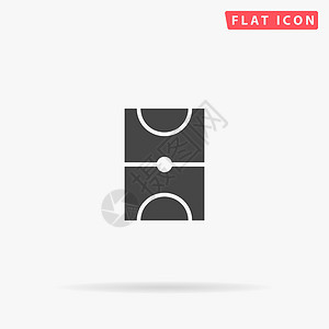 篮球法院平板矢量图标 手画样式设计插图图片