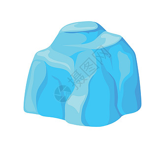冷片 冷冻冰晶体 卡通平面矢量插图的符号图片