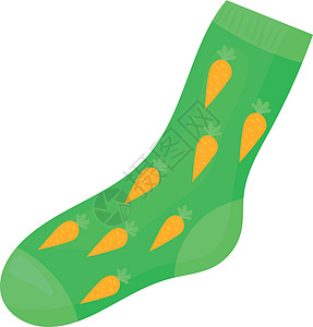 服饰图标袜子有有趣的模式 卡通绿鞋设计图片