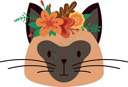 花冠上装饰猫 可爱的宠物头图片