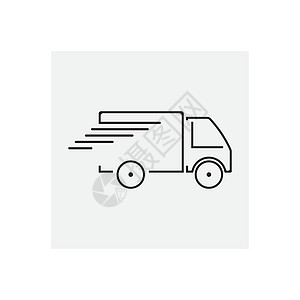 货运卡车标志圆圈交通车辆载体货车速度送货货物物流插图图片