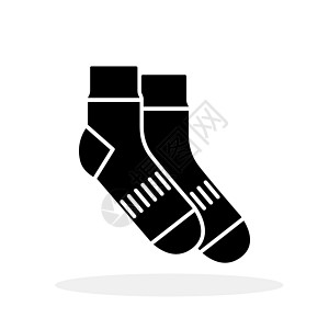 袜子图标 黑扁袜子 矢量插图运动服饰羊毛棉布服装针织品标识衣服条纹鞋类图片