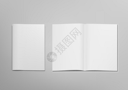3D 空白清除已打开的封面蒙版杂志小册子目录灰色传单卡片夫妻插图笔记本嘲笑推介会图片