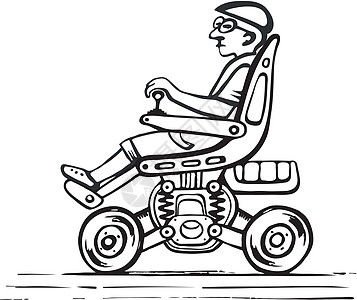 公民乘坐电动轮椅图片