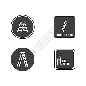 梯形徽标信号药片梯子白色资源技术工具标识插图黑色图片
