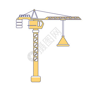 吊起起重机半平板彩色矢量元素图片