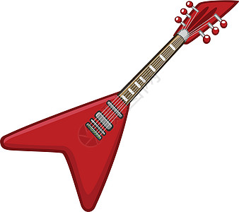 电动吉他卡通 金属或摇滚乐电子吉他矢量插图低音指板电吉他脖子吉祥物歌曲乐队卡通片乐器岩石图片