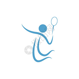 播放羽毛球图标设计插图模板球拍艺术比赛标识玩家闲暇男人高尔夫球运动员网球图片